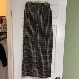Women's Black and Brown Checkered Joggers